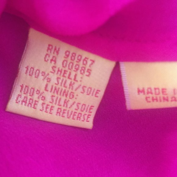 CATHERINE MALANDRINO 100% Silk Pink Tones Flounce Blouse - Picture 8 of 11